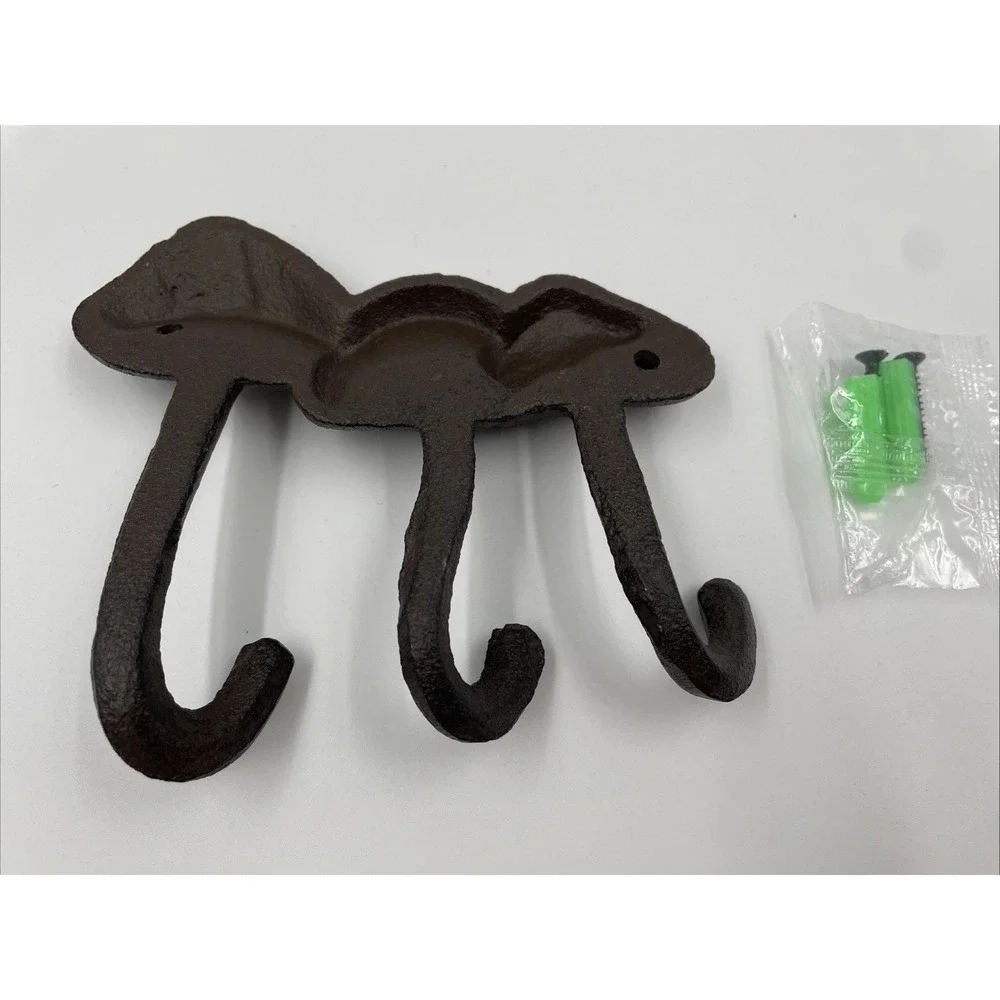 Cast Iron Mushrooms Three Hook Coat Hanger Whimsical Home Cottagecore Eclectic